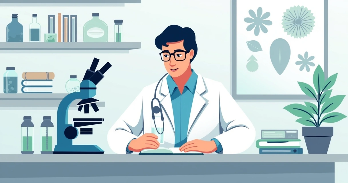 Pesquisador analisando microfósseis ao microscópio em laboratório 