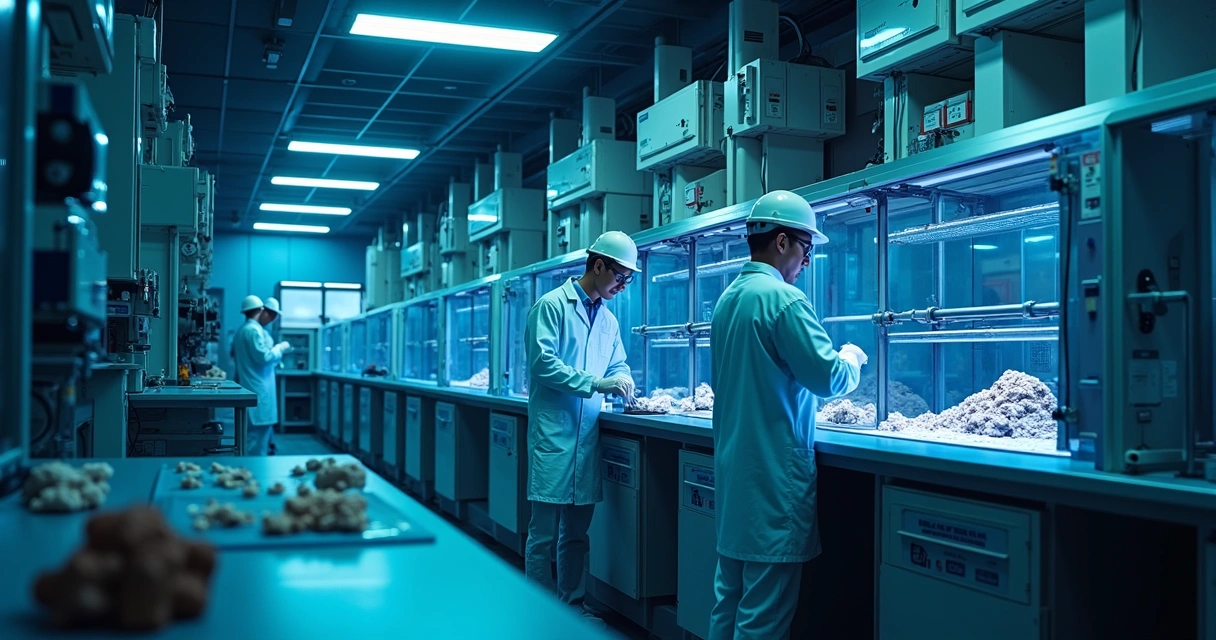 Laboratório de mineração testando célula de flotação automatizada 