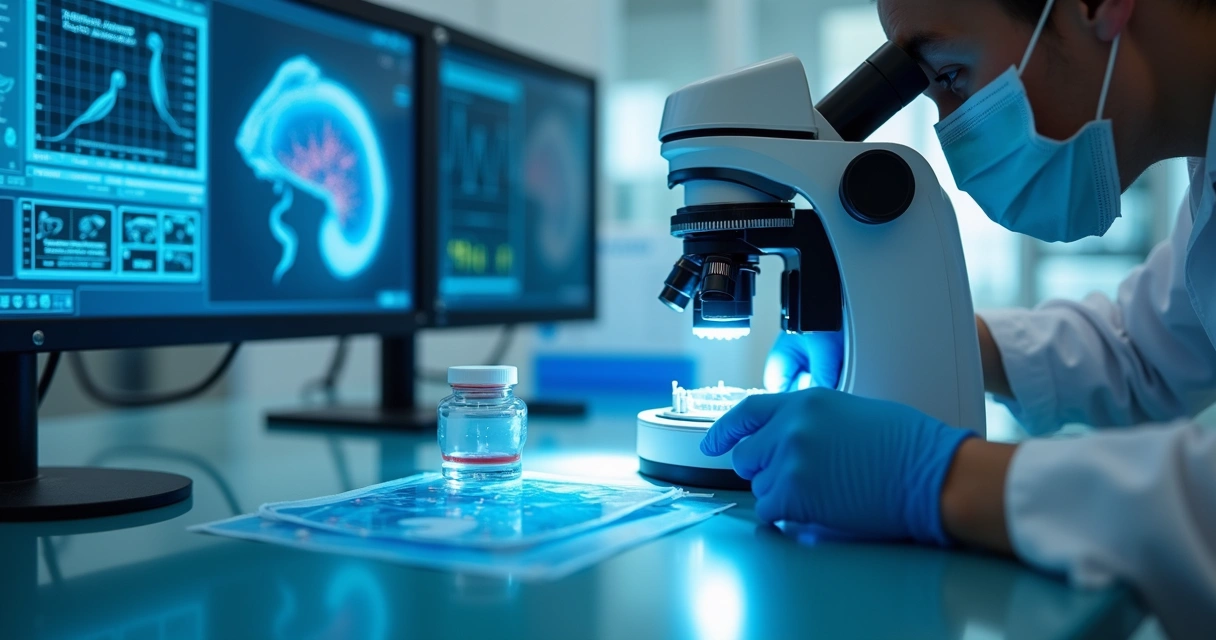 Laboratório realizando análise de sêmen