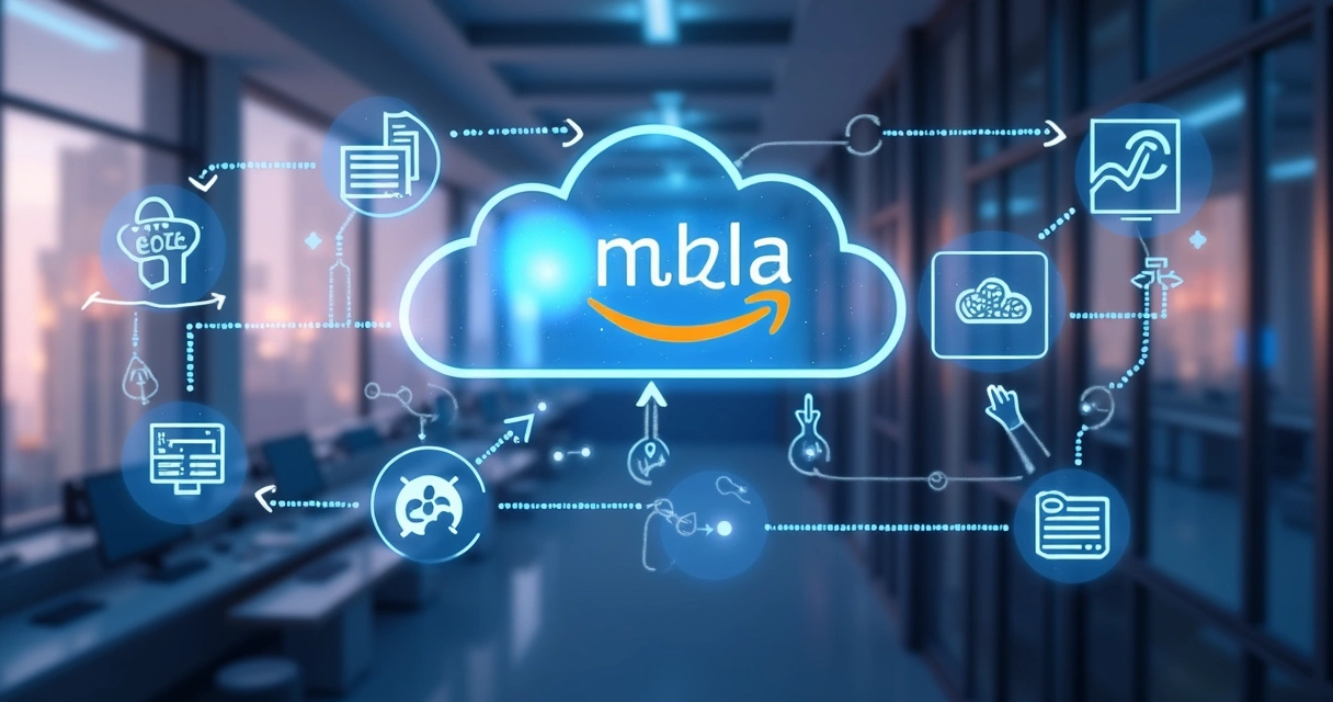Fluxo de trabalho conectando Lambda a serviços de IA e análise de imagem