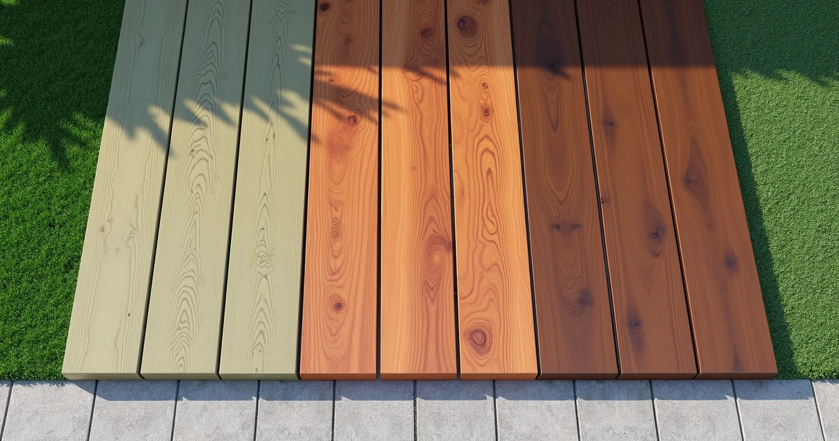 Different wood finishes for lanai decking