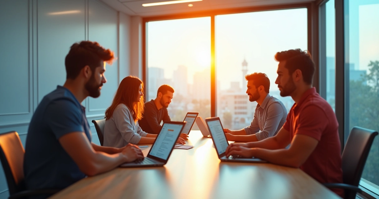 Equipe lançando banco digital personalizado 