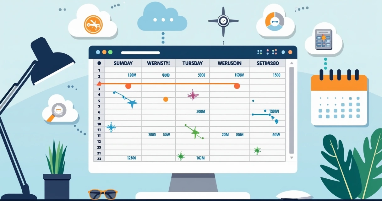 Print de Excel com lançamentos de receitas e despesas recorrentes com ícones SaaS 