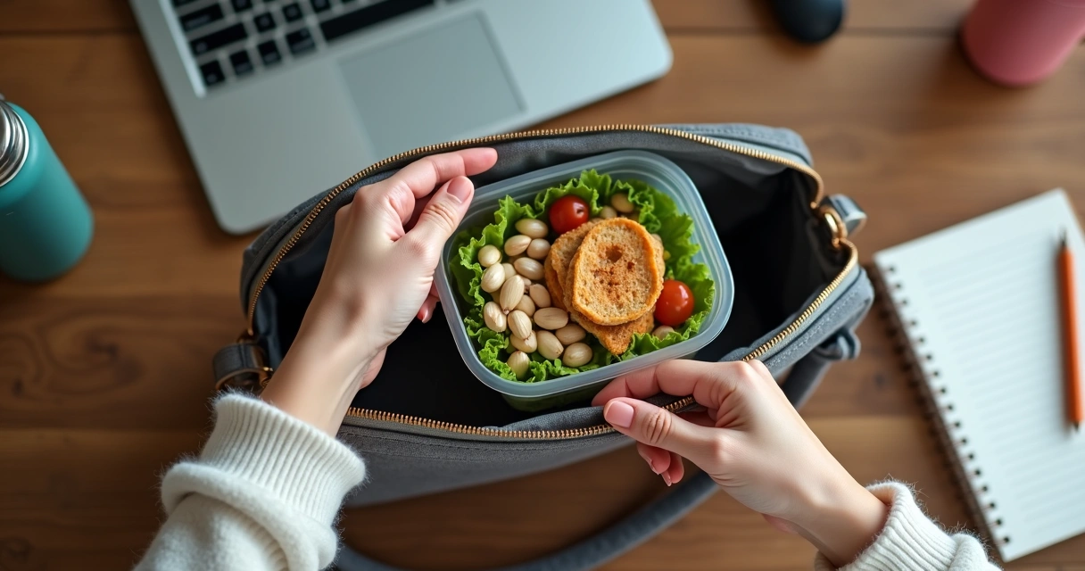 Lanche sem lactose na bolsa do trabalho 