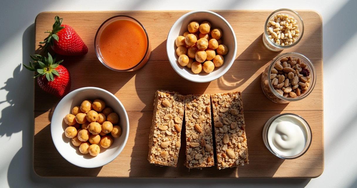 Lanches fitness variados dispostos em tábua 