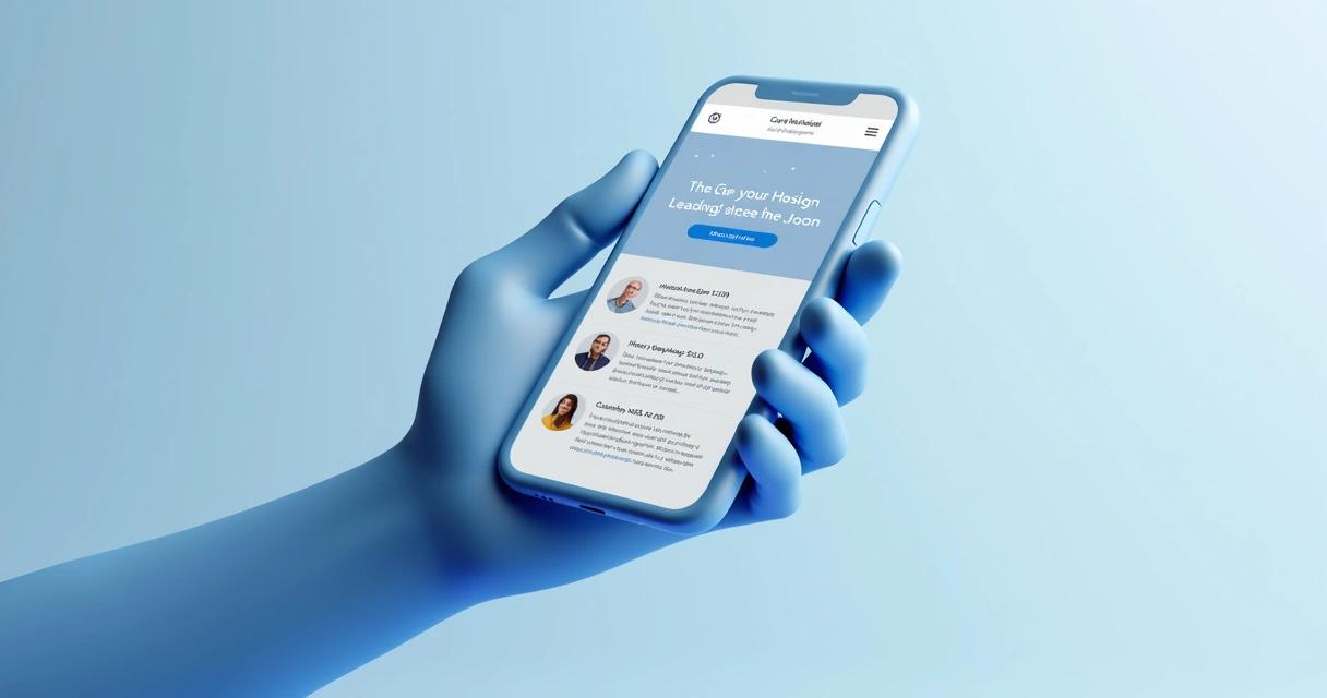 Página SaaS vista em tela de smartphone 