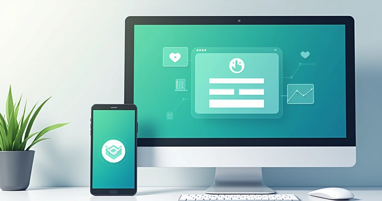 Landing page B2B com formulário e gráfico de leads gerados 