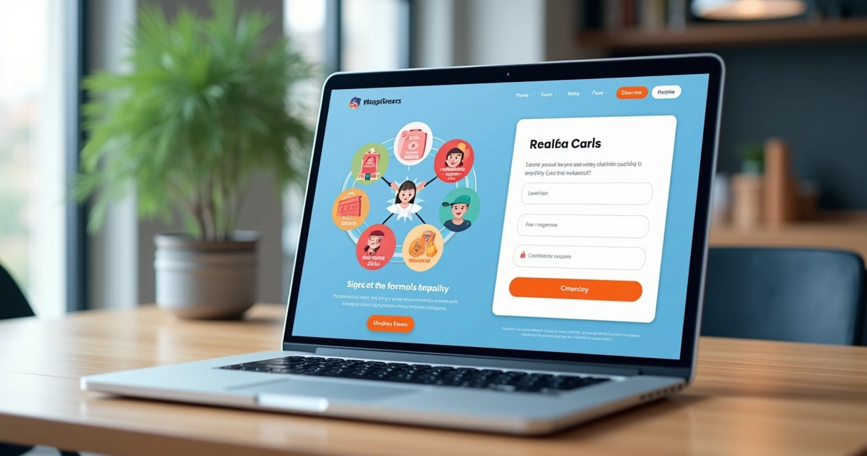 Exemplo de landing page com benefícios do sindicato destacados e formulário simples
