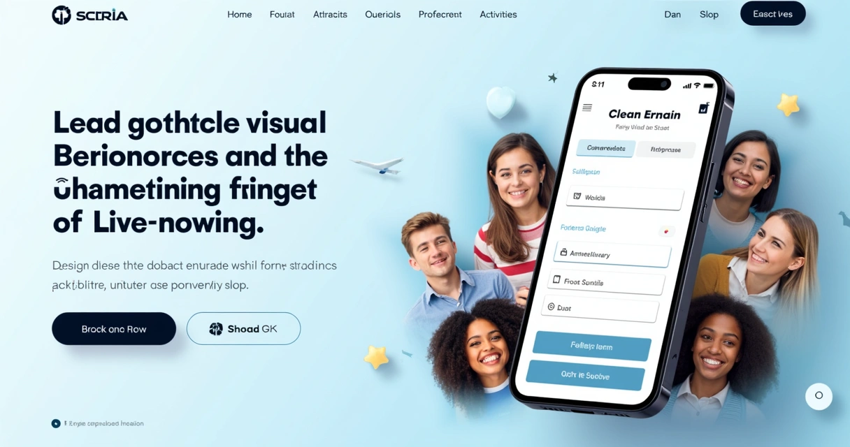 Landing page de escola de idiomas com formulário e informações de chamada rápida 