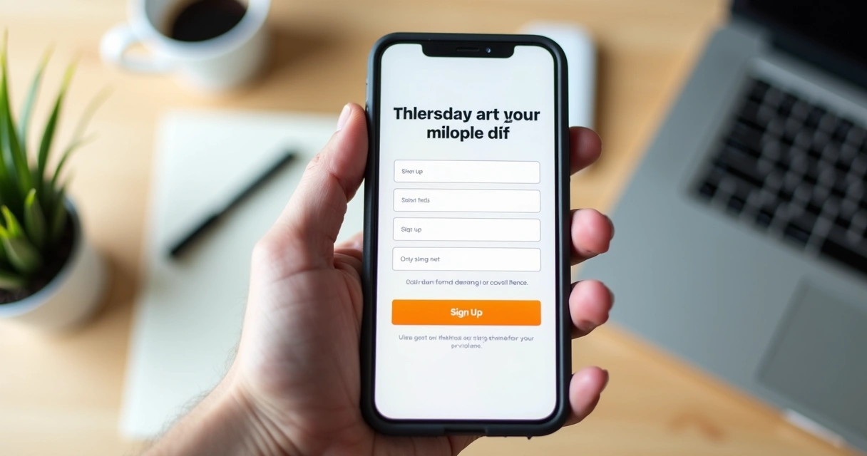 Landing page exibida em um celular de forma responsiva 