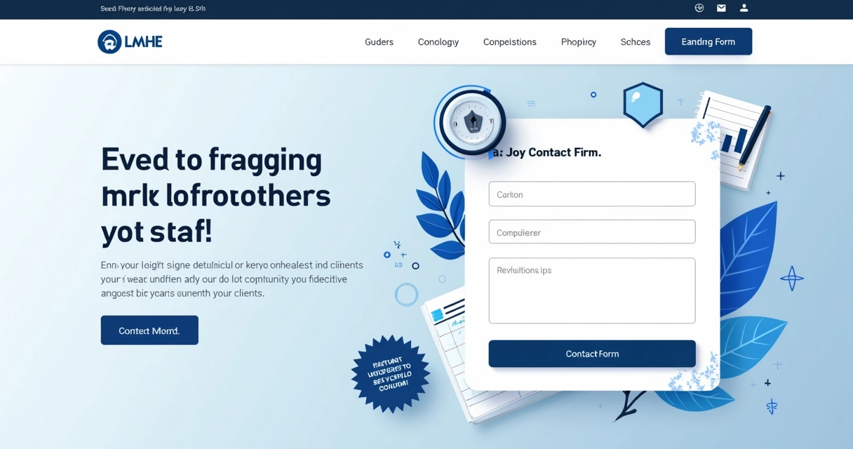Landing page de contabilidade mostrando formulário simples e selo de segurança 
