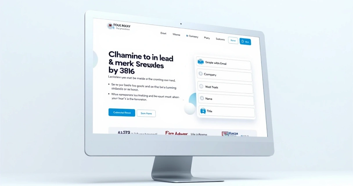 Exemplo de landing page com título, bullets e formulário curto 