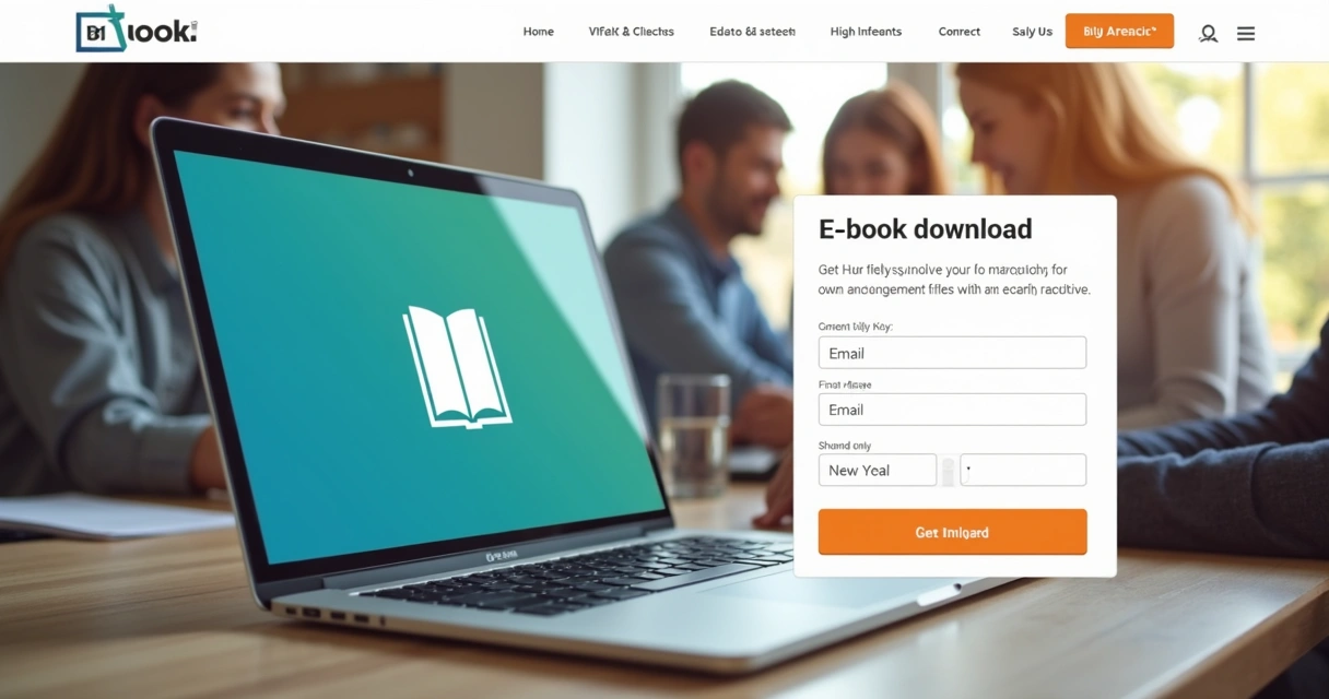 Página de captura de e-book com campo de e-mail