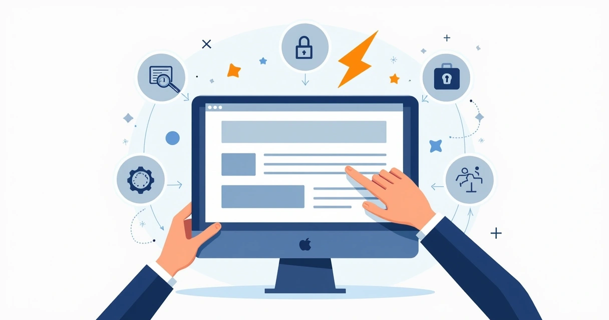 Exemplo de landing page rápida e otimizada sendo criada em plataforma digital 