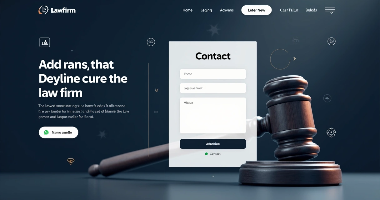 Página de conversão jurídica com formulário de contato para advogados 