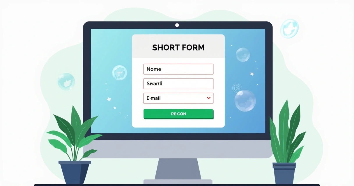 Exemplo de uma landing page com formulário curto e atraente