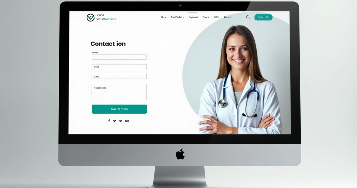 Design de landing page médica com formulário de contato 