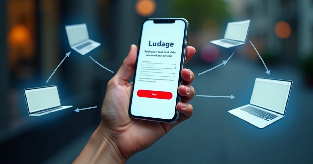 Landing page exibida em smartphone com design responsivo 