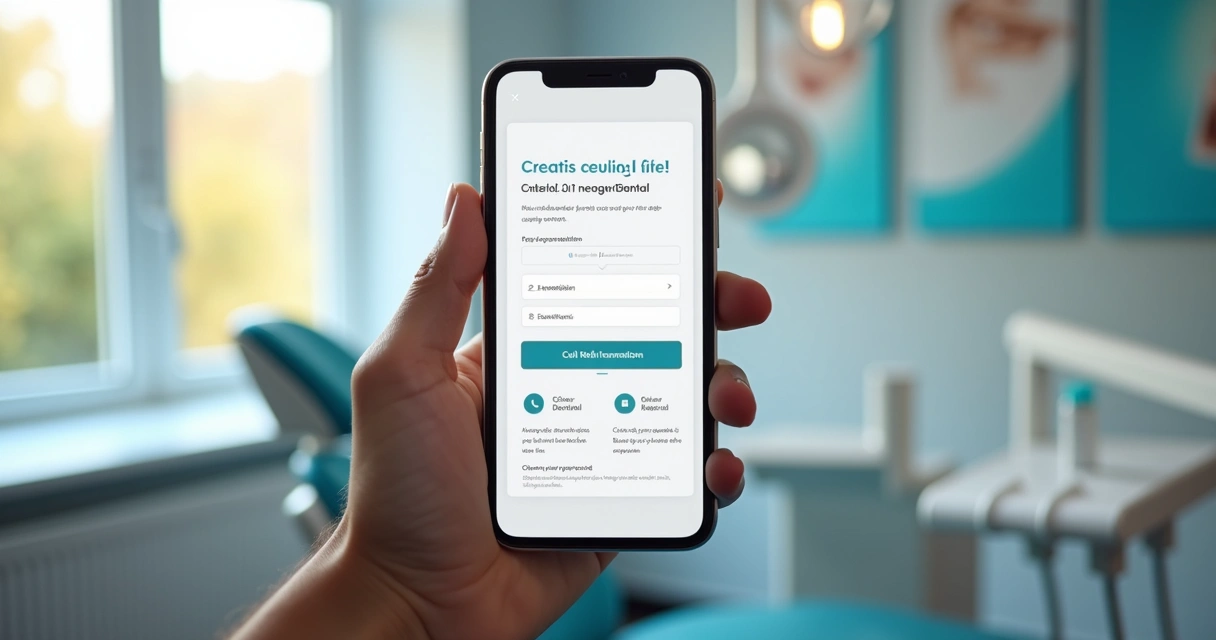 Página de agendamento odontológico exibida no celular