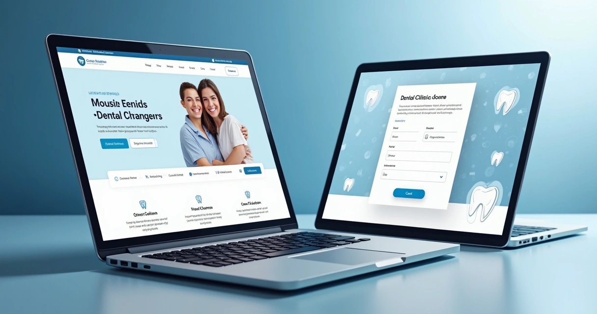 Duas versões de landing page odontológica exibindo formulário diferente 