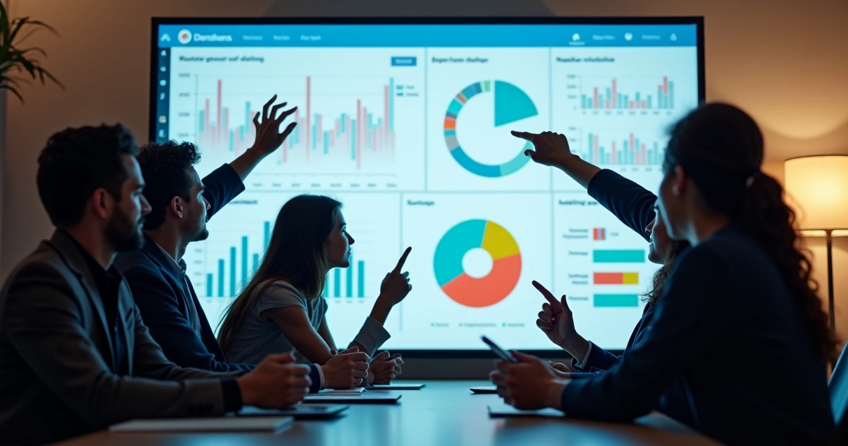 Equipe analisando landing page integrada ao CRM 