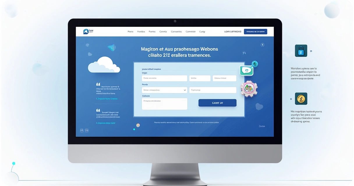 Página de conversão SaaS com design moderno, CTAs visíveis e formulário simplificado 