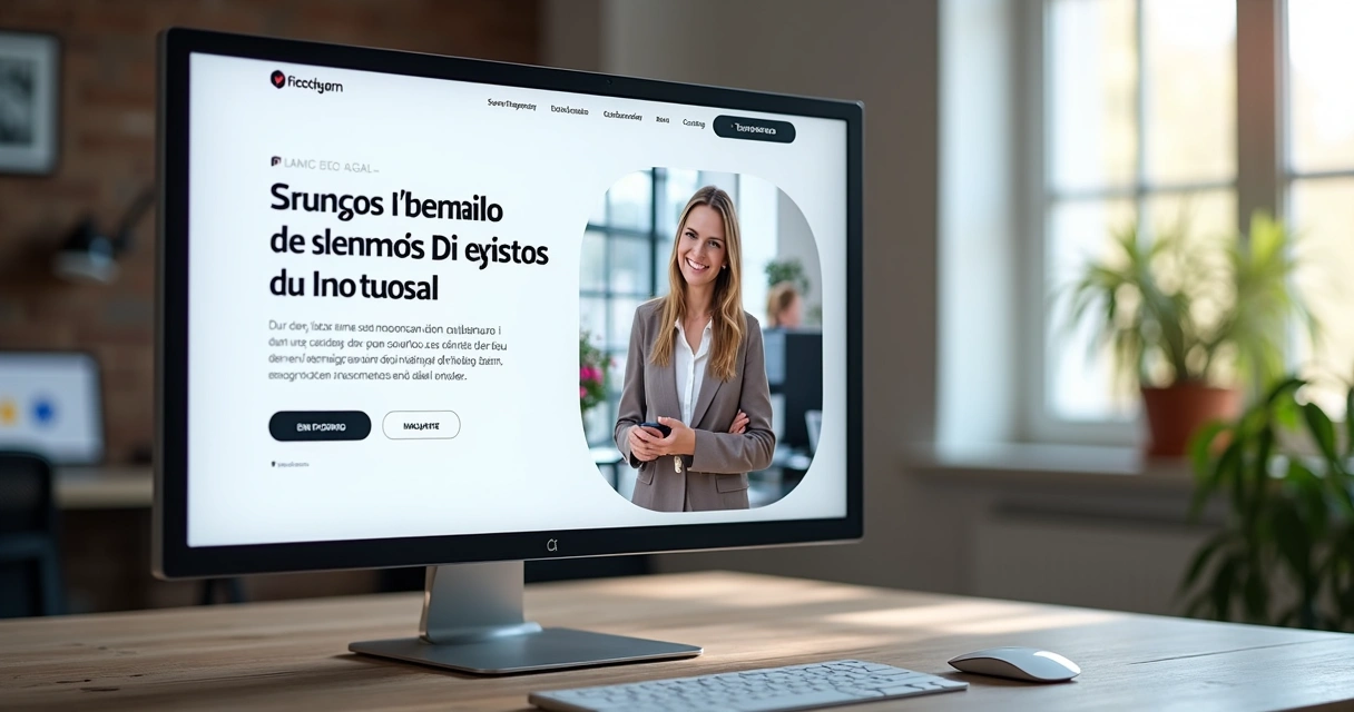 Landing page de vendas eficiente no monitor 