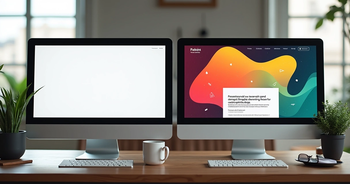 Comparação visual entre landing page genérica e landing page personalizada