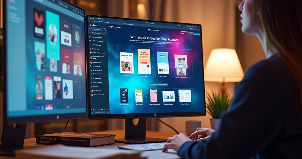 Painel detalhado de design de landing page com variadas opções visuais