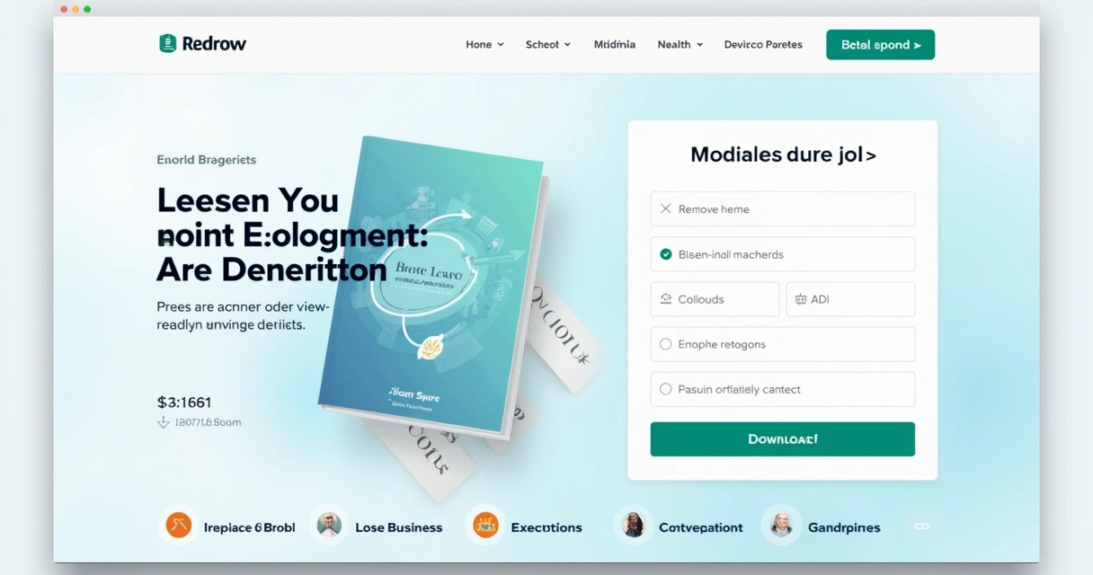 E-book oferecido em landing page para download 