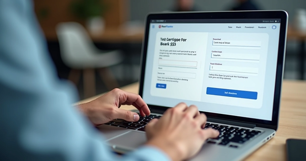 Pessoa usando formulário digital em landing page 