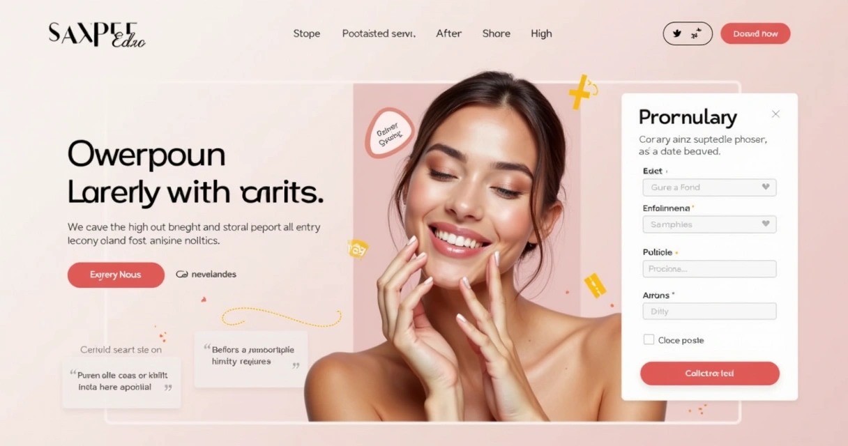 Landing page de estética com fotos antes e depois e agendamento 