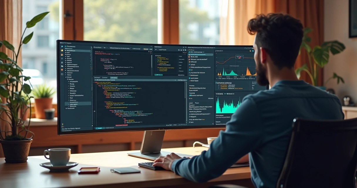 Developer interface showing Laravel and Vue integration for dashboard