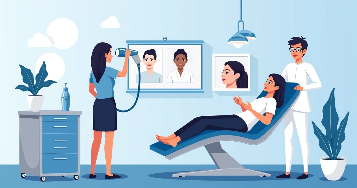 Tratamento de clareamento de manchas com laser em mulher adulta 