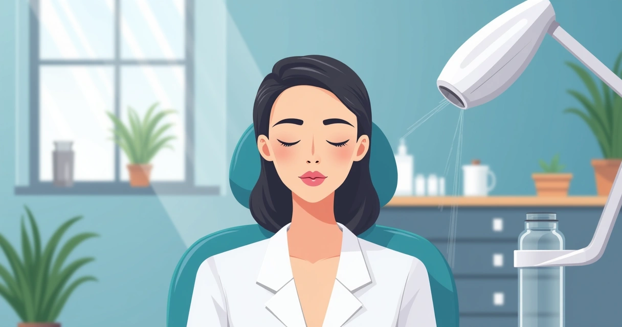 Aplicação de laser no couro cabeludo em consultório 