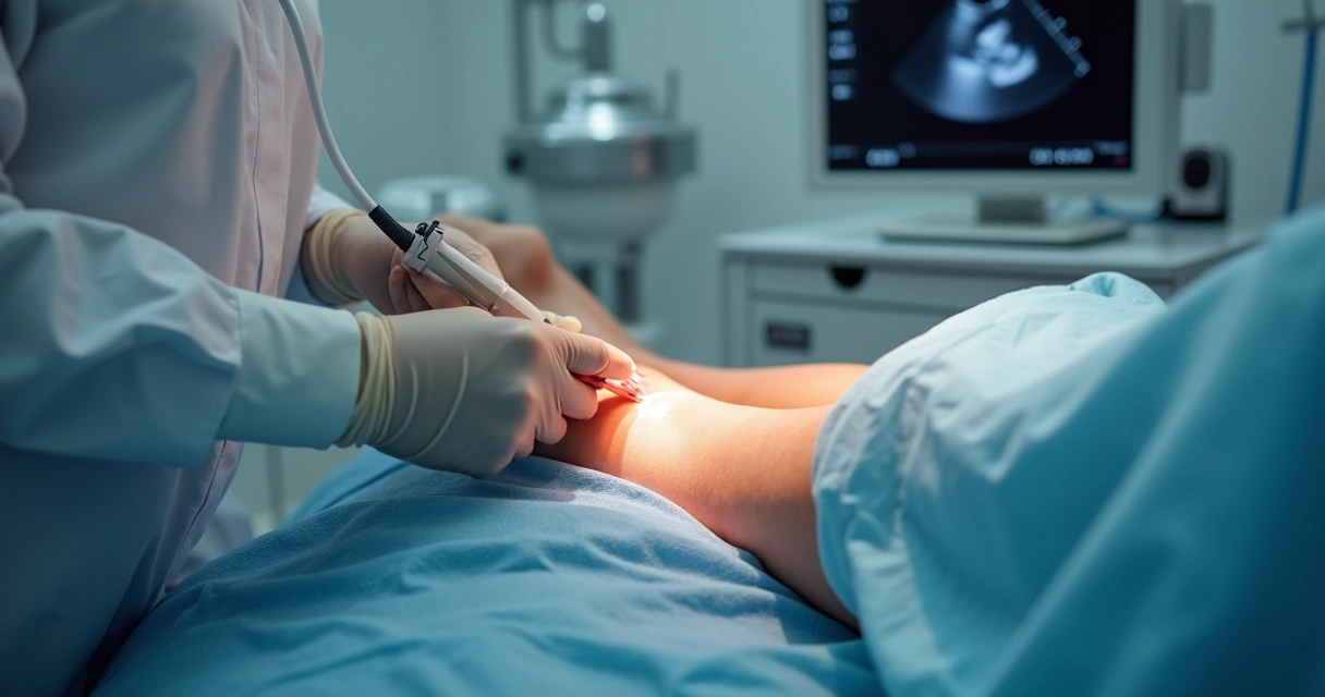Procedimento de laser endovenoso guiado por ultrassom 