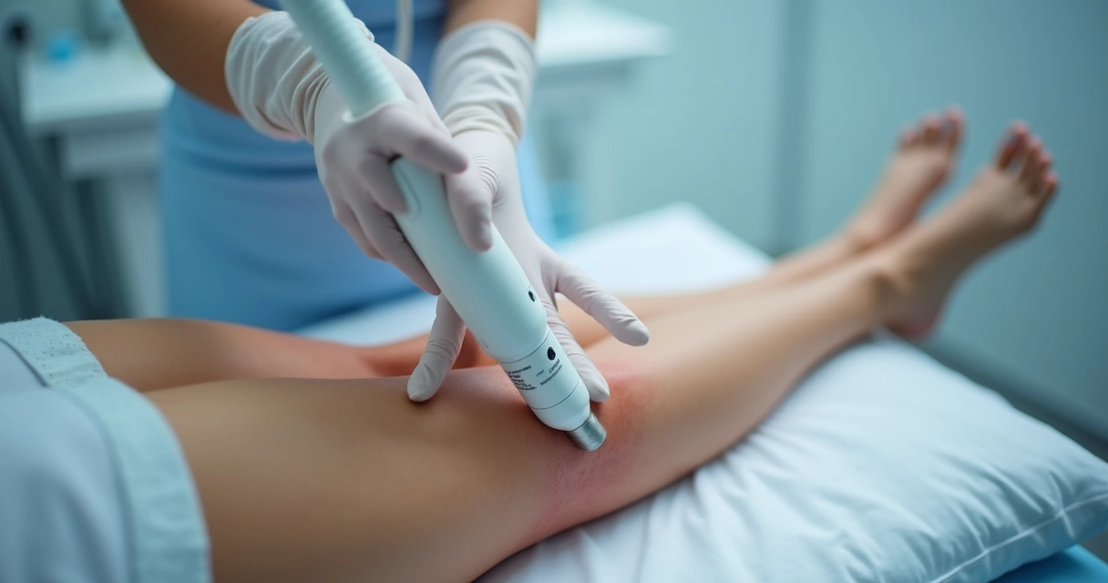 Laser aplicado nas pernas para tratamento de vasinhos 