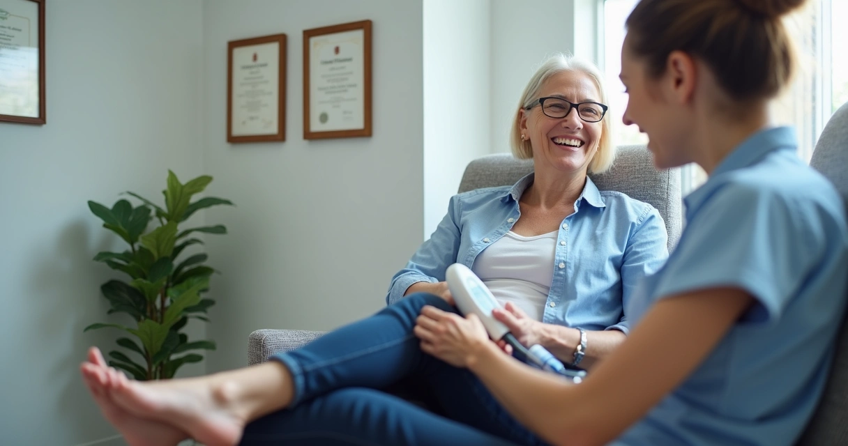 Sessão de laser transdérmico para vasinhos em consultório