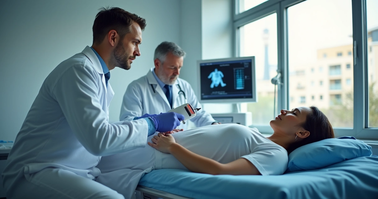 Demonstração de tratamento de varizes a laser em consultório vascular