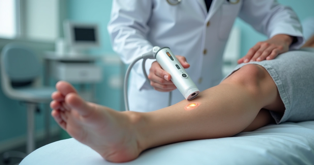 Aplicação de laser em varizes nas pernas 