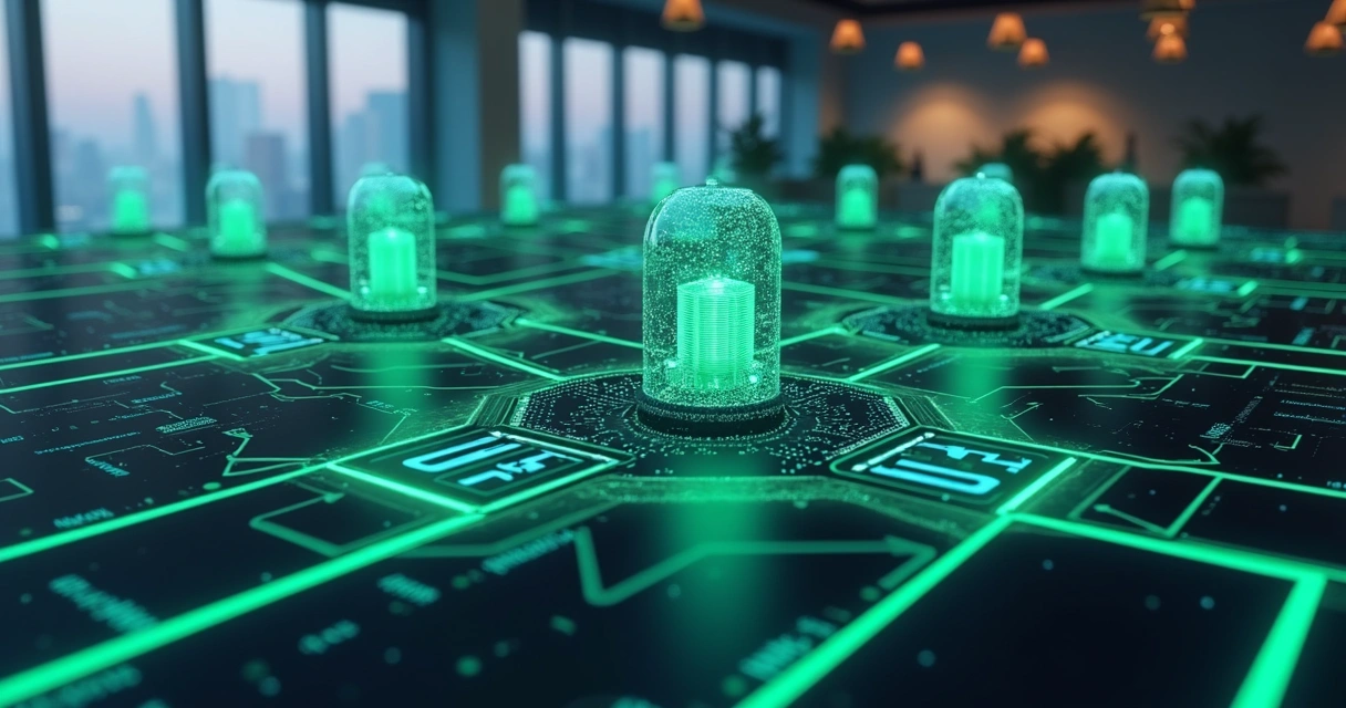 Representação gráfica de fluxo de dados constantes em uma rede de coworking, ilustrando baixa latência 