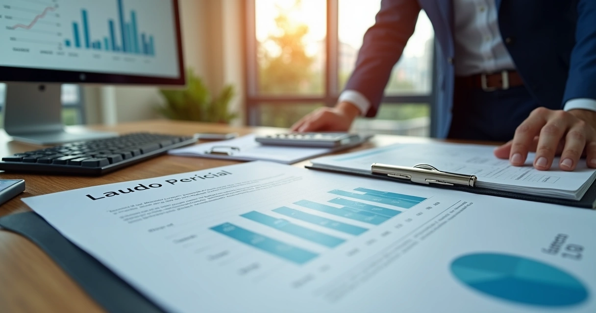Relatório de perícia contábil e documentos analisados na mesa 