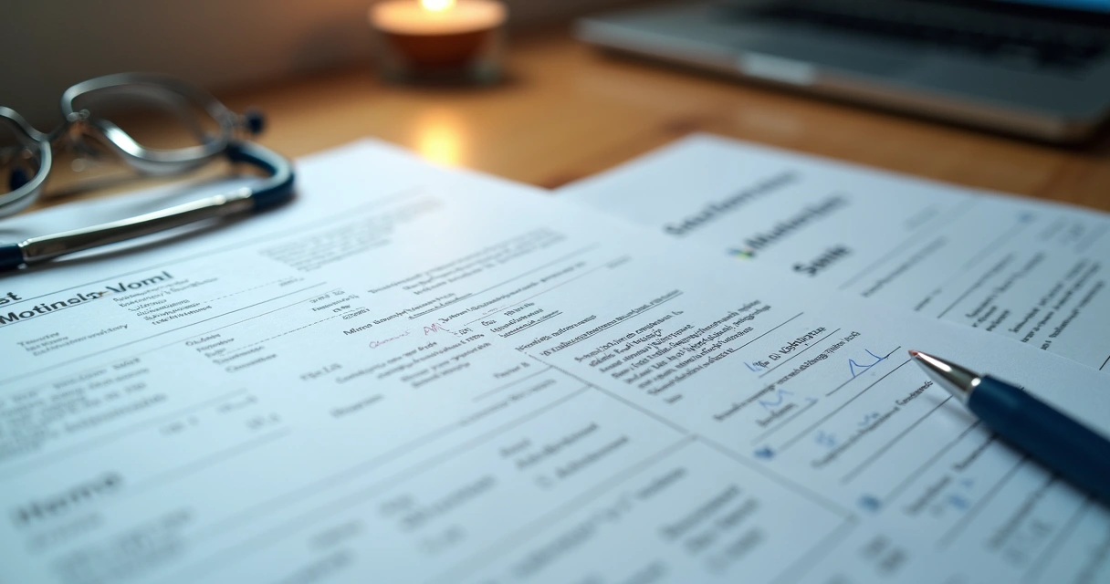 Documento de laudo detalhado para autismo, com carimbo médico 