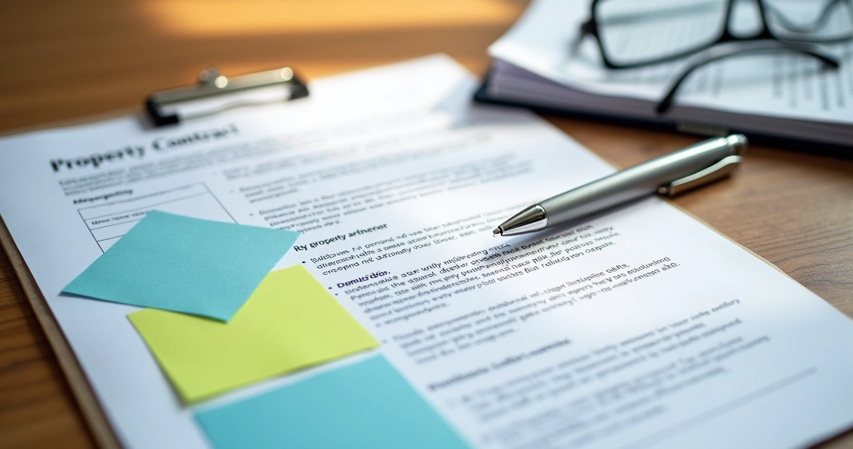 Laudo médico impresso ao lado de contrato de imóvel 