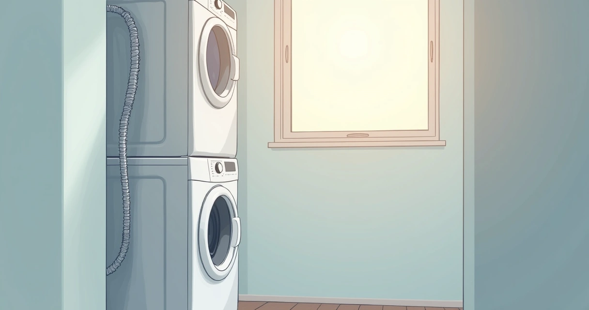 Lavadora lava e seca instalada em ambiente pequeno de apartamento, vista lateral mostra mangueiras conectadas 