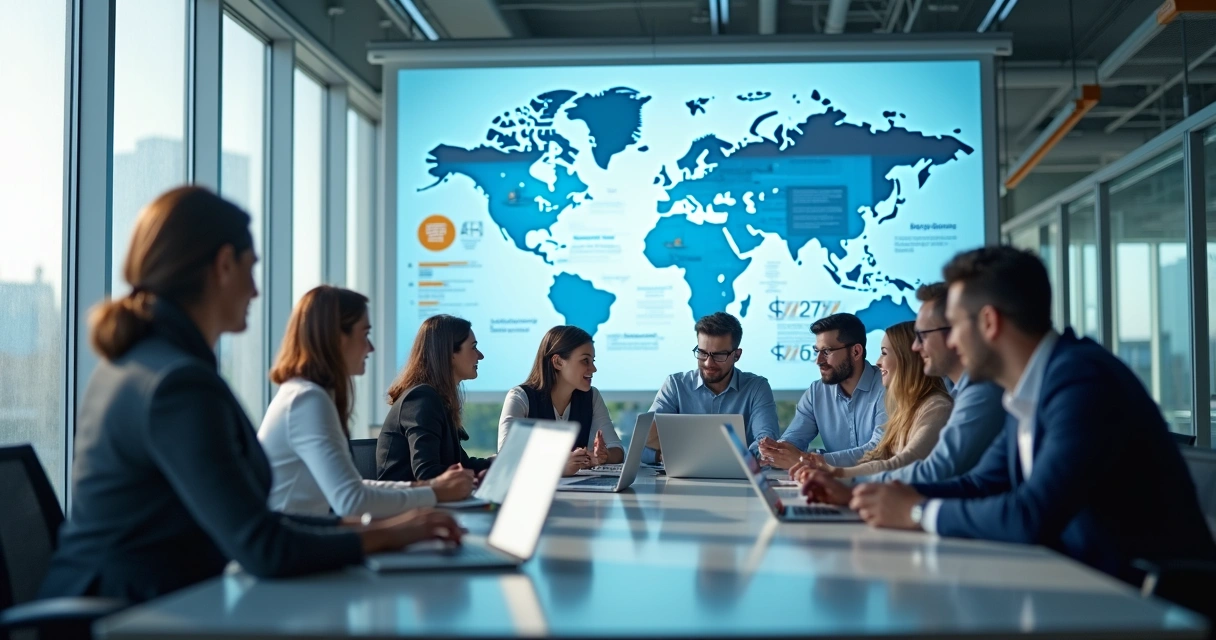 Legal team using computers with automated workflow charts