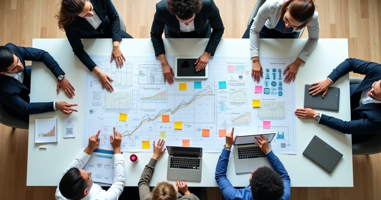 Law firm growth plan visualized with flowcharts and milestones