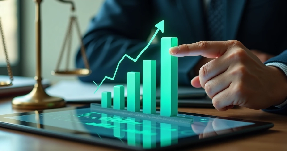 Graph showing law firm growth and client satisfaction