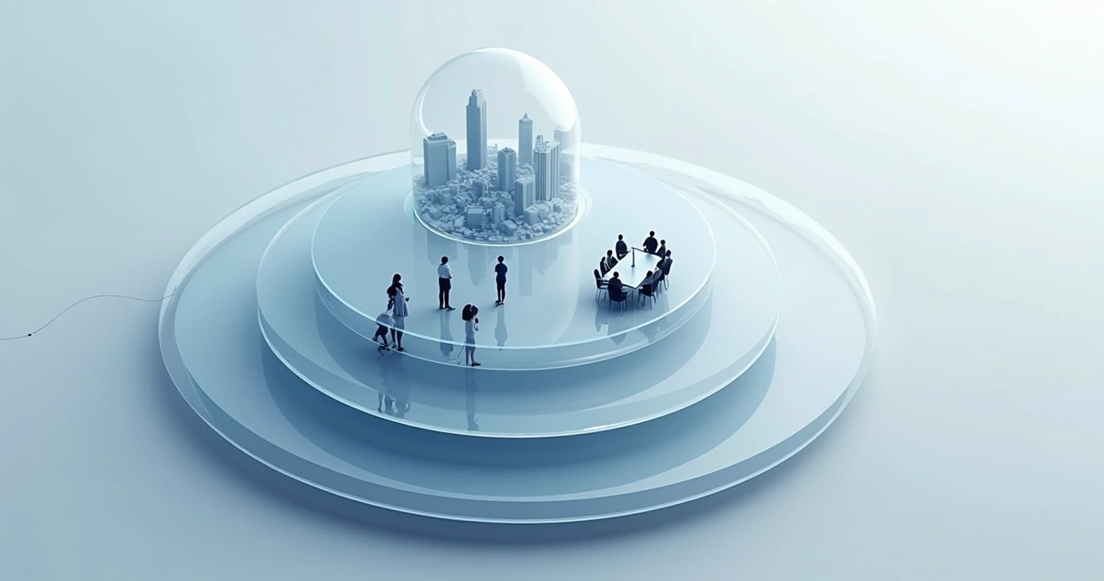 Layered circles showing person, family, team, and society