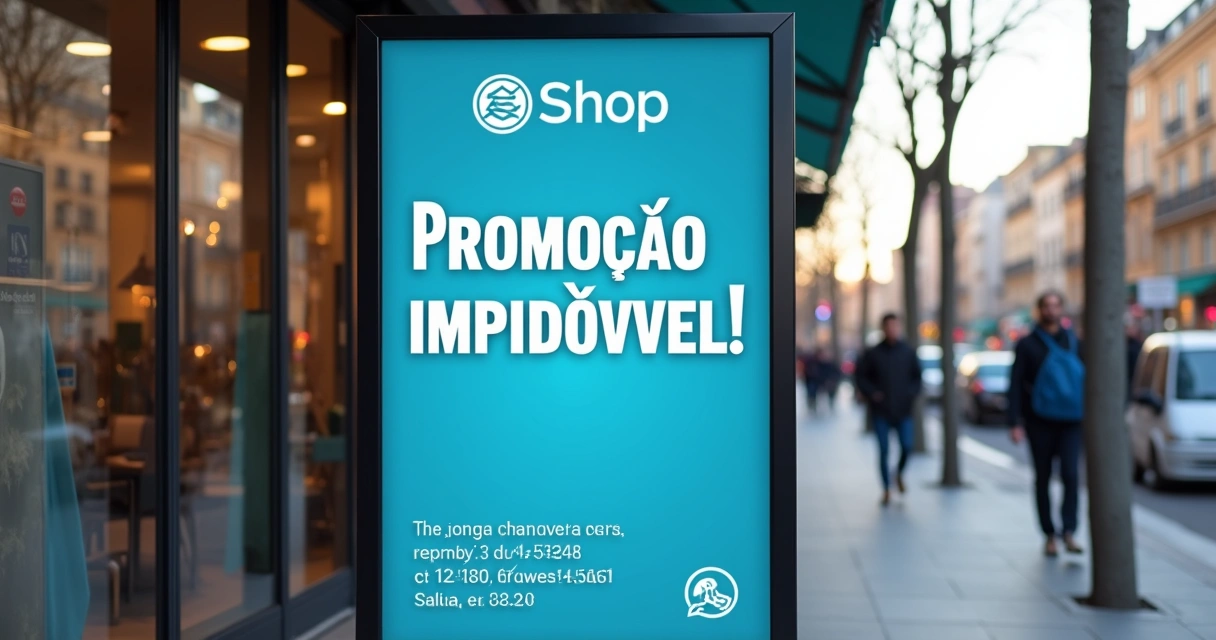 Exemplo de layout de banner para loja, com informações destacadas 